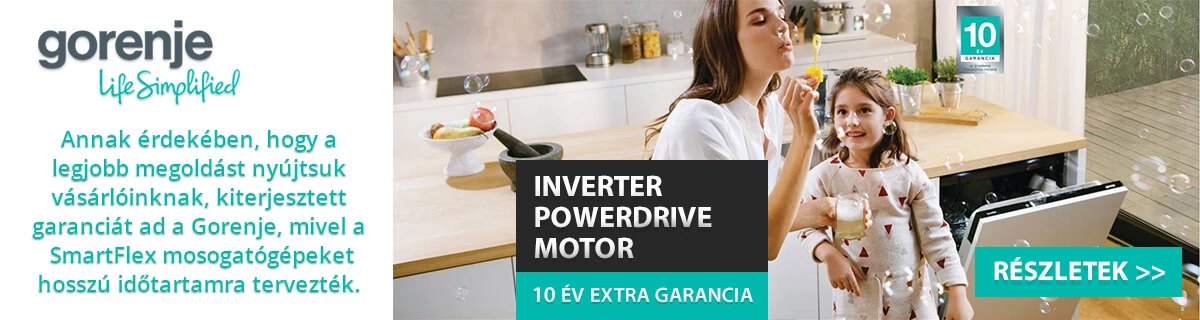 10 év garanica az inverter motorra!