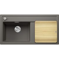 Blanco ZENAR XL 6S Silgránit Vulkánszürke színű-EXC balos fa tart.Gránit mosogatótál (527369)