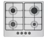 Bosch PGH6B5K90 Beépíthető Gáz főzőlap 60 cm Nemesacél Wok égő