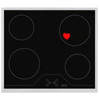  HOMEFORT HFBK64T2B Beépíthető Kerámia főzőlap Fém keretes, 6000 W, Érintőszenzoros, Gyerekzár, Booster funkció