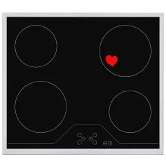   HOMEFORT HFBK64T2B Beépíthető Kerámia főzőlap Fém keretes, 6000 W, Érintőszenzoros, Gyerekzár, Booster funkció