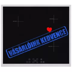   HOMEFORT HFBI64T2B Beépíthető Indukciós főzőlap Fém keretes, 7400 W, Érintőszenzoros, Gyerekzár, Booster funkció