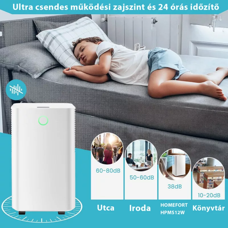 HOMEFORT HPMS12W páramentesítő elölnézet