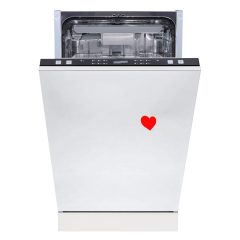 HOMEFORT HMGB0421B Beépíthető mosogatógép, bútorlap nélkül, 10 teríték, 9 L fogyasztás, 6 program,  47 dB zajszint, D energiaosztály, Felső evőeszköztartó , 45 cm