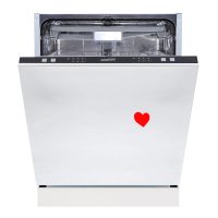 HOMEFORT HMGB0661B Beépíthető mosogatógép, bútorlap nélkül, 14 teríték, 11 L fogyasztás, 6 program,  47 dB zajszint, D energiaosztály, Felső evőeszköztartó , 60 cm, Digit. kijelző nélkül, 