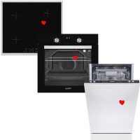    HOMEFORT HSB64DGB Beépíthető Sütő + HOMEFORT HFBI64T2B Beépíthető Indukciós főzőlap + HOMEFORT HMGB0421B Beépíthető mosogatógép
