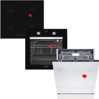  HOMEFORT HSB64DGB Beépíthető Sütő + HOMEFORT HFBI64T0B Beépíthető Indukciós főzőlap + HOMEFORT HMGB0661B Beépíthető mosogatógép