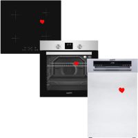   HOMEFORT HSB64DGX Beépíthető Sütő + HOMEFORT HFBI64T0B Beépíthető Indukciós főzőlap + HOMEFORT HMGF0421DS Beépíthető mosogatógép