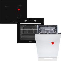   HOMEFORT HSB64DGB Beépíthető Sütő + HOMEFORT HFBI64T0B Beépíthető Indukciós főzőlap + HOMEFORT HMGB0421B Beépíthető mosogatógép