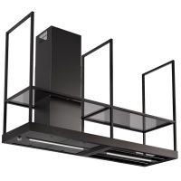   Faber T-Shelf EV8 BK Matt A180 Sziget páraelszívó LED világítás  1 db motor, 710 m3/h, 50-69 dB zajszint, 180 cm széles,  B Energiaosztály