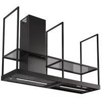   Faber T-Shelf EV8 BK Matt A180 Sziget páraelszívó LED világítás  1 db motor, 710 m3/h, 50-69 dB zajszint, 180 cm széles,  B Energiaosztály