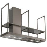   Faber T-Shelf EV8 Titanium Matt A180 Sziget páraelszívó LED világítás  1 db motor, 710 m3/h, 50-69 dB zajszint, 180 cm széles,  B Energiaosztály