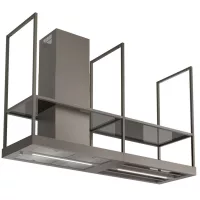   Faber T-Shelf EV8 Titanium Matt A180 Sziget páraelszívó LED világítás  1 db motor, 710 m3/h, 50-69 dB zajszint, 180 cm széles,  B Energiaosztály