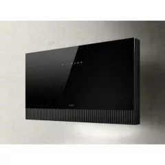 Elica SUPER PLAT BL/F/80 fekete üveg Fali páraelszívó LED világítás 1 db motor,740 m3/h,80 cm széles,A,