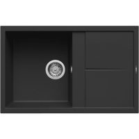   Elleci Unico 300 K86 Black Kerámia mosogatótálca (LKU30086) Munkalapra szerelhető