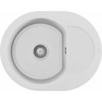 Elleci Easy Round 600 G68 Bianco Gránit mosogatótálca (LGYR6068)Munkalapra szerelhető
