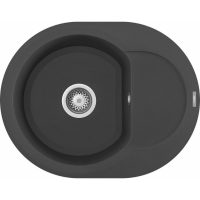 Elleci Easy Round 600 M70 Nero metal Gránit mosogatótálca (LMYR6070)Munkalapra szerelhető