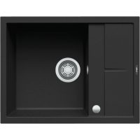   Elleci Unico 125 AUTOMATA K86 Black Kerámia mosogatótálca (LKU12586AUT) Munkalapra szerelhető