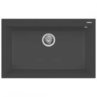 Elleci Quadra 130 M70 Nero metal Gránit mosogatótálca (LMQ13070)Munkalapra szerelhető