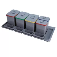 EKOTECH PRACTIKO 1200 - 3x15 liter 2x7 liter + 4 tartó Szelektív hulladékgyűjtő
