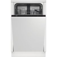   Beko DIS35025 Beépíthető mosogatógép, 10 teríték,11.9 L,5 prog.,48 dB,E,Alsó evőeszk.,45 cm, Autom.ajtónyit.nélkül