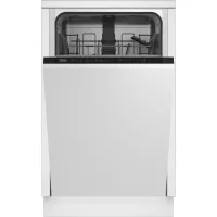   Beko DIS35025 Beépíthető mosogatógép, 10 teríték,11.9 L,5 prog.,48 dB,E,Alsó evőeszk.,45 cm, Autom.ajtónyit.nélkül