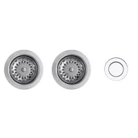   ELLECI - ASP23002 (PUSH-CONTROL POP-UP) automata dugókiemelő kétmedencés mosogatóhoz inox - A készlet erejéig rendelhető!
