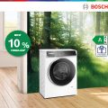 "A" energiaosztályú, gőzprogrammal rendelkező Bosch mosógépre 10% pénzvisszatérítést kap!