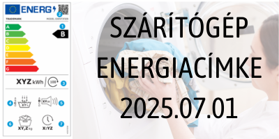 szárítógép energiacímke változás 2025.07.01-től
