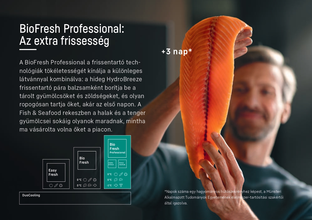 Liebherr BioFresh Professional HydroBreeze és Fish and Seafood Safe