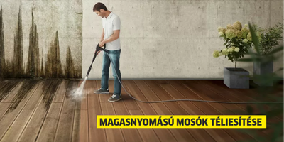 maganyomású mosó télíesítése