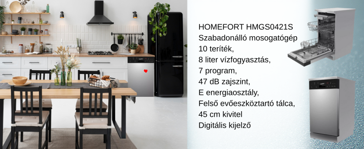 HOMEFORT HMGS0421S Szabadonálló mosogatógép