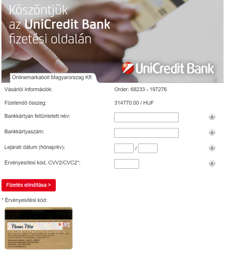 unicredit bankkártyás fizetés onlinemárkaboltok