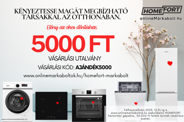 homefort megbízható háztartási gépek vásárlási utalvány