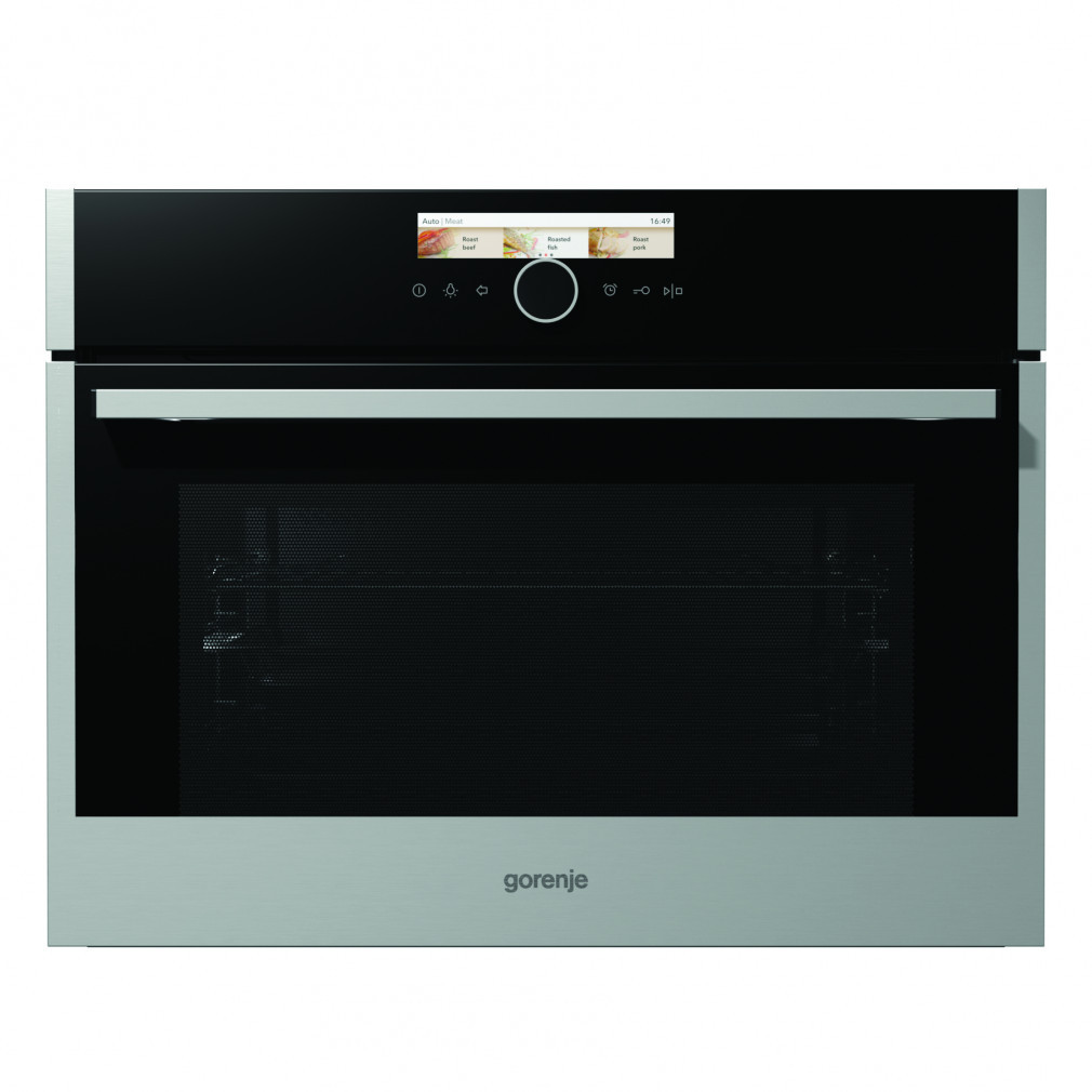 Gorenje BCM598S18X +5 ÉV Garanciával*, Beépíthető Sütő és Mikrohullámú +5 ÉV Garanciával*, Beépíthető Sütő, Digit. Kijelzővel, 50 L, Teleszkópos sütősín nélkül, Öntisztító funkció: Könnyen tisztítható