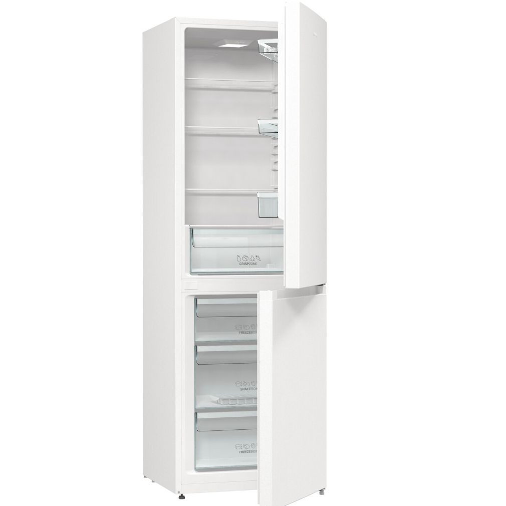 Gorenje RK6191EW4 +5 ÉV Garanciával*, Alulfagyasztós hűtőszekrény F Energiaosztály, Hűtő: 206L, Fagyasztó: 108L, Nofrost nélkül, Zajszint: 38 dB, Szél: 60 cm, Mag: 185 cm, Mély: 59.2 cm, Digitális kijelző nélkül