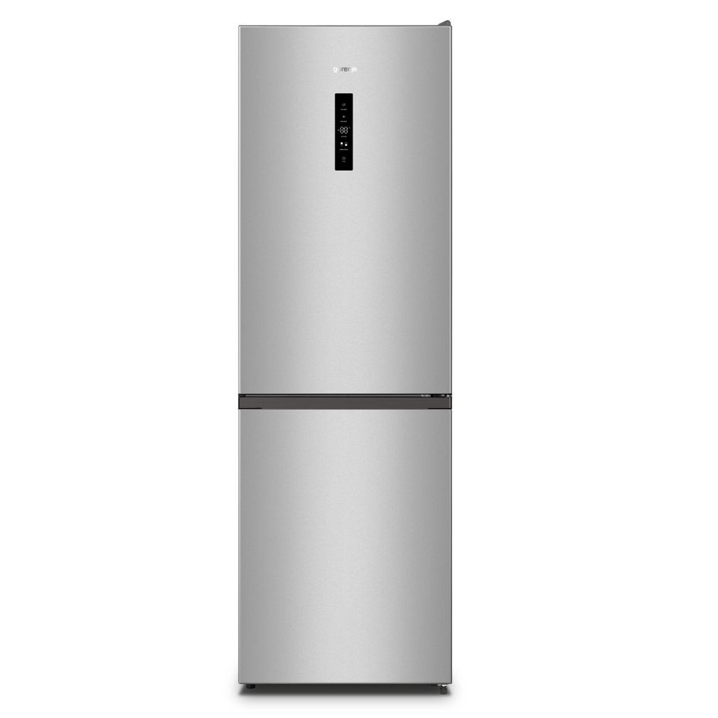 Gorenje NRK6192AS4 +5 ÉV Garanciával*, Alulfagyasztós hűtőszekrény E Energiaosztály, Hűtő: 207 L, Fagyasztó: 93L, Nofrost, Zajszint: 38 dB, Szél: 60 cm, Mag: 186 cm, Mély: 59 cm, Digitális kijelzővel