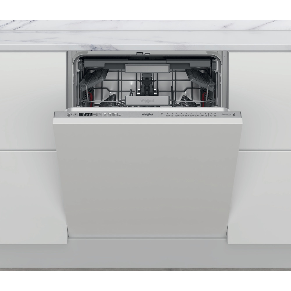 Whirlpool WIO 3T133 PLE +5 ÉV Garanciával*, Beépíthető mosogatógép, bútorlap nélkül 14 teríték, 9.5 L fogyasztás, 11 program, 43 dB zajszint, D energia, Felső evőeszköztartó , 60 cm, Digit. kijelző, Automata ajtónyitás nélkül