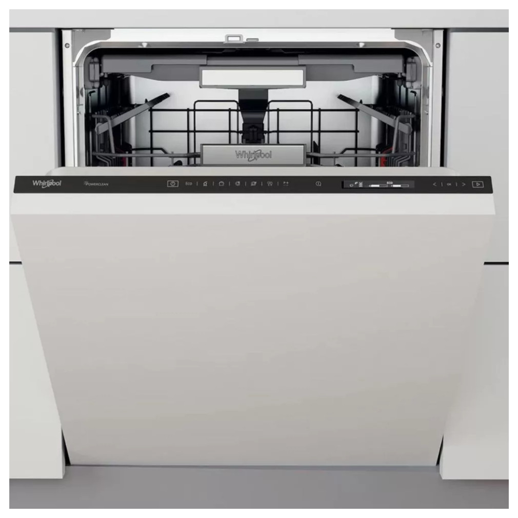 Whirlpool WIF 5O41 PLEGTS Beépíthető mosogatógép, 14 teríték,9.5 L,11 prog.,41 dB,C,Felső evőeszk.,60 cm,Digit.kijelző, Autom.ajtónyit.