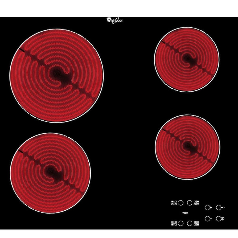 Whirlpool AKT 8090 NE +5 ÉV Garanciával*, Beépíthető Kerámia főzőlap Keret nélküli, 6200 W, Érintőszenzoros, Gyerekzár, Booster funkció nélkül